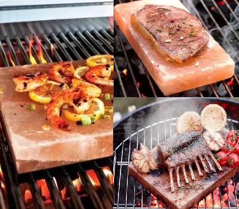 Cozinhar com placas de Sal do Himalaia